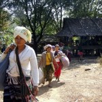 In this file photo, displaced Karen villagers are forced to uproot their lives and move because of conflict. (PHOTO: DVB)